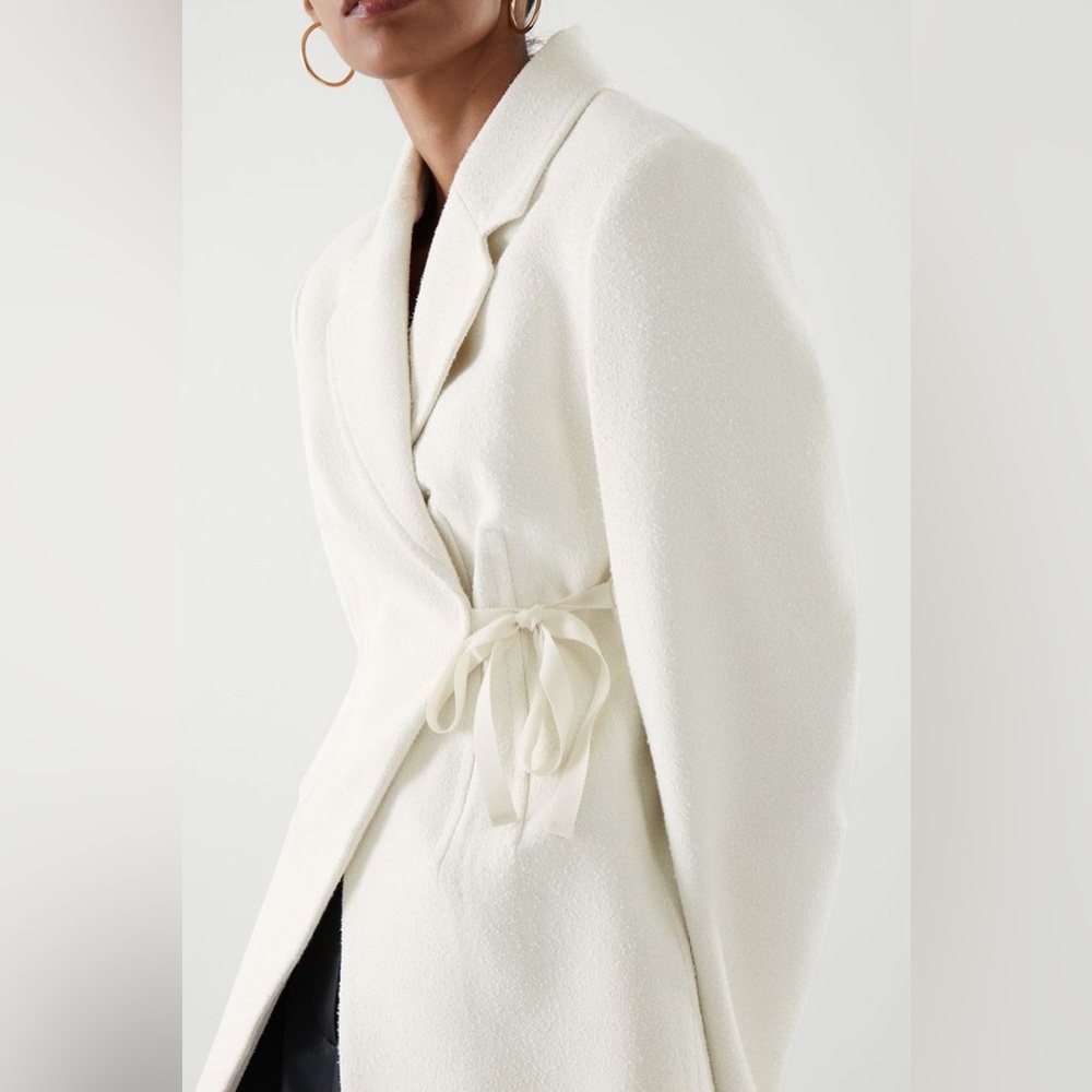 Cos White Wrap Tie Corset Blazer jacket